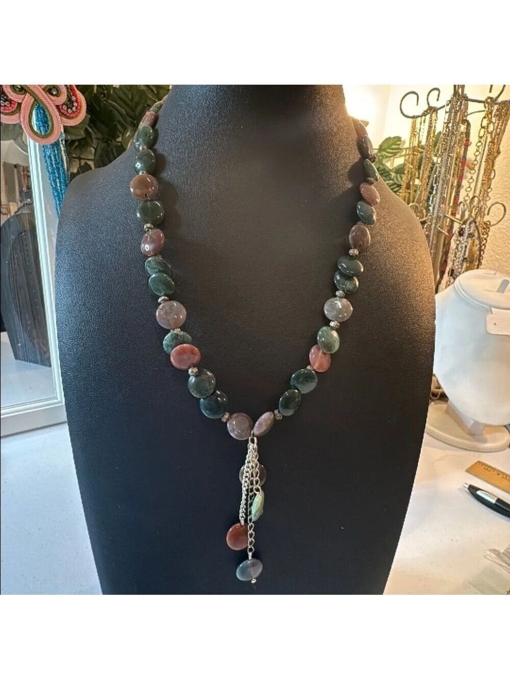 Indian Agate  Necklace and free Clutch - Picture 2 of 3